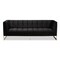 Baxton Studio Ambra Glam and Luxe Black Velvet Upholstered and Button Tufted Sofa with Gold-Tone Frame 195-11714-ZORO - alternate 2